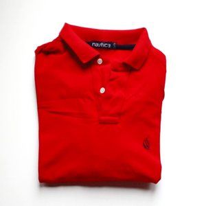 Nautica Men's Pique Knit 100% Cotton Polo Shirt Red Sz XL